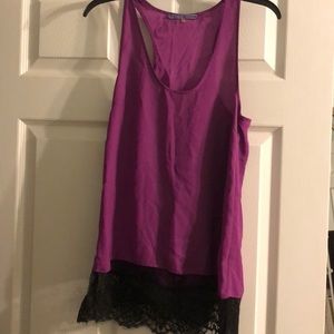 Sugar Lips Fushia/Black Lace Tank